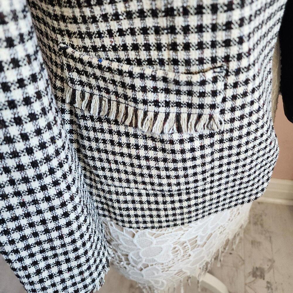 EUC Weekend MaxMara open black white houndstooth pattern jacket blazer S ? RR11 - Picture 5 of 9